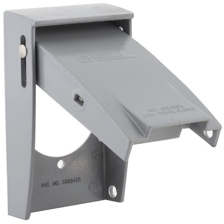 HUBBELL Electrical Box Cover, 1 Gang, Rectangular, Aluminum, Flip/Snap 5030-0